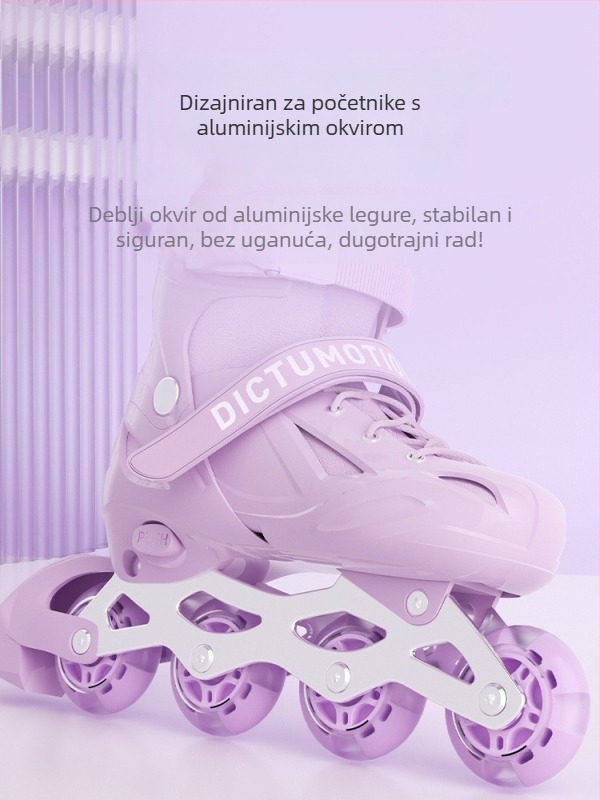 Dječje inline patike za početnike, 6–12 godina, unisex, s kotačićima u jednom nizu
