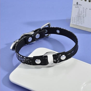 Mingba geometrijska ogrlica s motivom srca-zmija, miješani materijali, privjesak od legure, kožni lanac