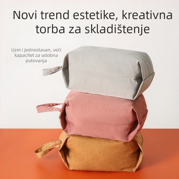 Putna skladišna torba - Kubični oblik, Materijal: pamukasto platno, Funkcija: zatvaranje, Pogodna za putovanja, Spremište za donje rublje, kozmetiku, odjeću, higijenske potrepštine