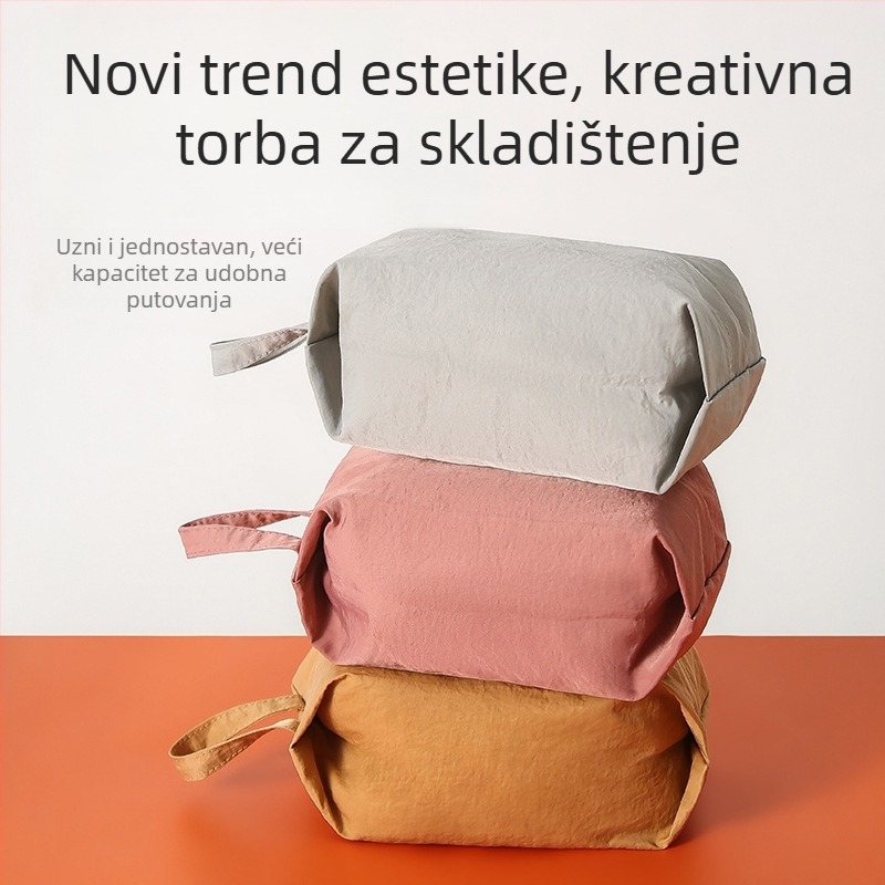 Putna skladišna torba - Kubični oblik, Materijal: pamukasto platno, Funkcija: zatvaranje, Pogodna za putovanja, Spremište za donje rublje, kozmetiku, odjeću, higijenske potrepštine