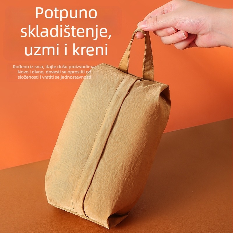 Putna skladišna torba - Kubični oblik, Materijal: pamukasto platno, Funkcija: zatvaranje, Pogodna za putovanja, Spremište za donje rublje, kozmetiku, odjeću, higijenske potrepštine