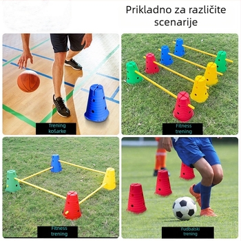 Huaju PE treninzijski pomagala – dječji modul s preprekama, kombinirana jedinica s posudom s rupama, za nogomet, trčanje i rad nogama