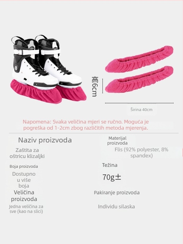 Zaštitne navlake za oštrice klizaljki, model 302, MAKINO FOX — gornji dio od fleecea, potplat od webbinga, zaštita oštrice