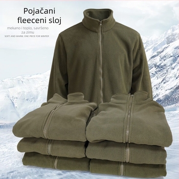 Fleece jakna kardigan stil, poliester tkanina, podstava poliester, pogodna za zimu, proljeće i jesen