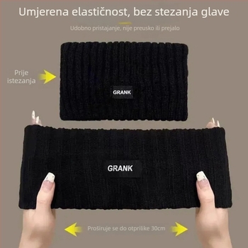 Korejskog stila, unisex široka traka za glavu s natpisom i kariranim uzorkom, zimsko izdanje 2025