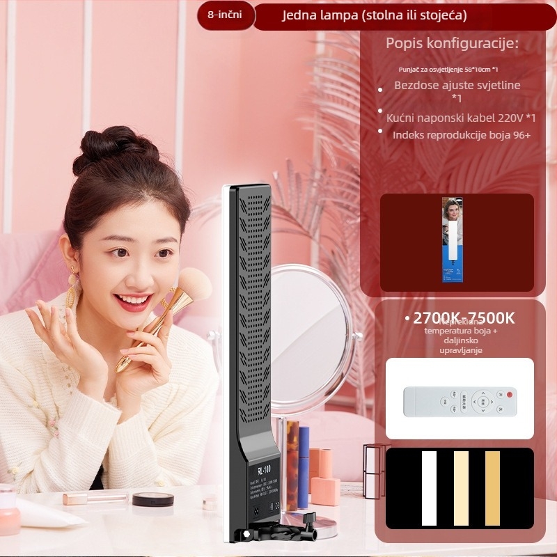 Stativ rasvjetu za livestream s trostrukom bojom – snaga 10–50W, 220V, ručno korištenje