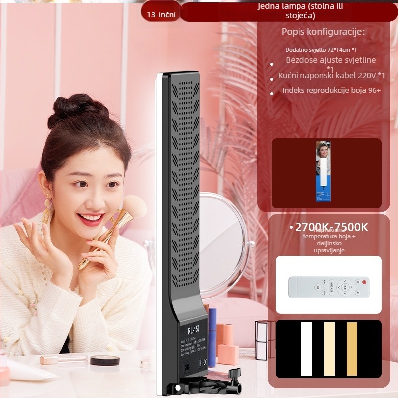 Stativ rasvjetu za livestream s trostrukom bojom – snaga 10–50W, 220V, ručno korištenje