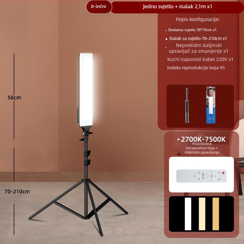 Stativ rasvjetu za livestream s trostrukom bojom – snaga 10–50W, 220V, ručno korištenje