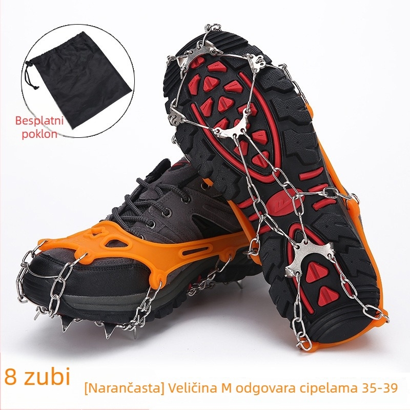 Protuklizni kramponi za vanjsku planinarenje i penjanje, nehrđajući čelik, 8/13/18 zubi, protivklizni grip, povećavaju stabilnost