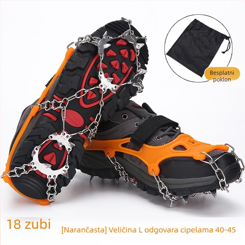Protuklizni kramponi za vanjsku planinarenje i penjanje, nehrđajući čelik, 8/13/18 zubi, protivklizni grip, povećavaju stabilnost