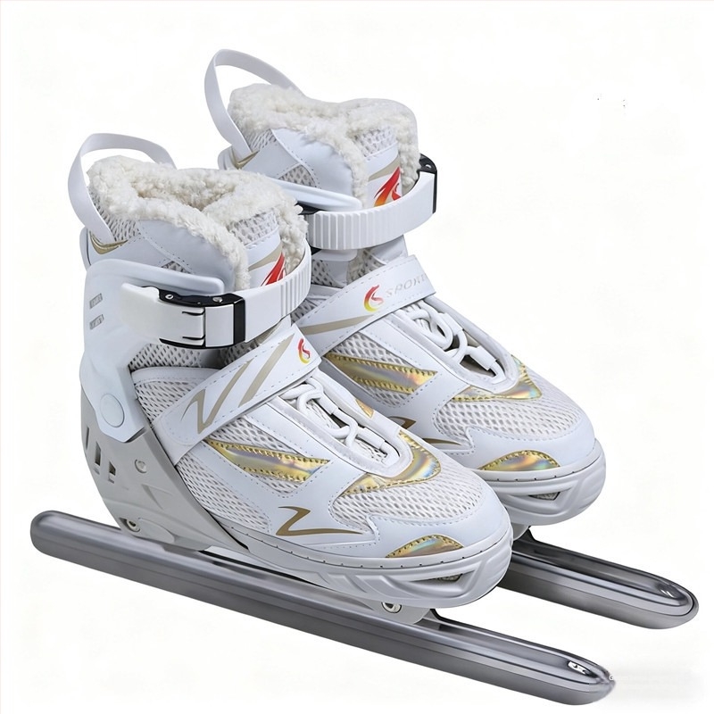 Cipele za brzinsko klizanje s podesivim čeličnim potporama – gornji dio od mreže, potplata od PVC-a, oštrice od karbonskog čelika