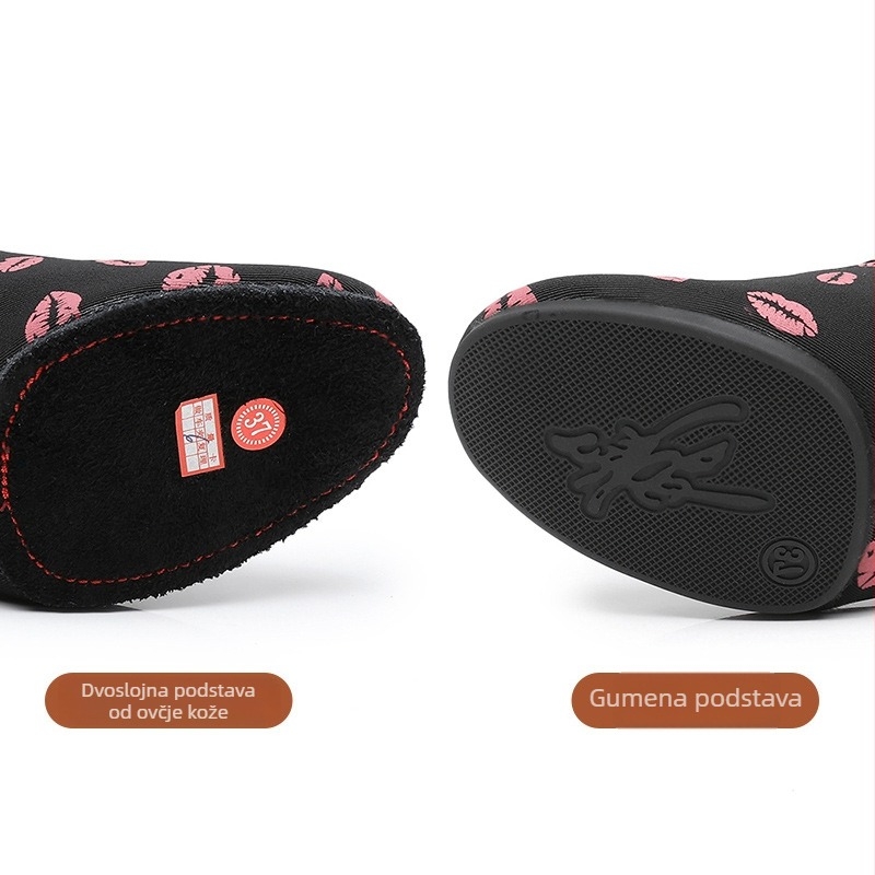 Ženske plesne cipele za balet, moderne i latino ples — platneni gornji dio, kožna potplata