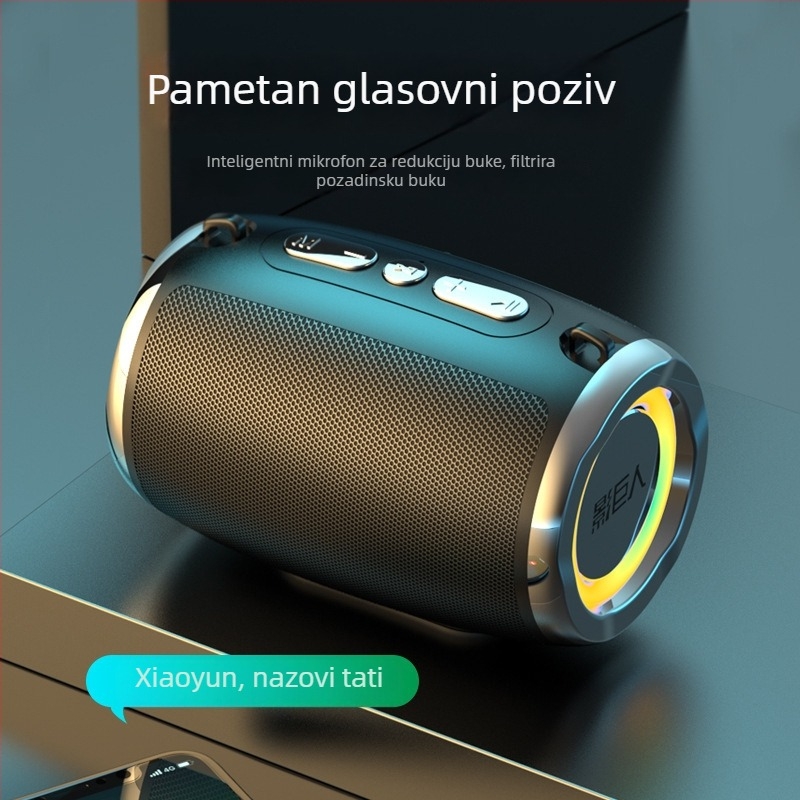 AI bežični Bluetooth zvučnik, prijenosni mini zvučni sustav s USB/TF kartom, 100 Hz–20 kHz, SNR ≥70 dB, IPX7 vodootporan