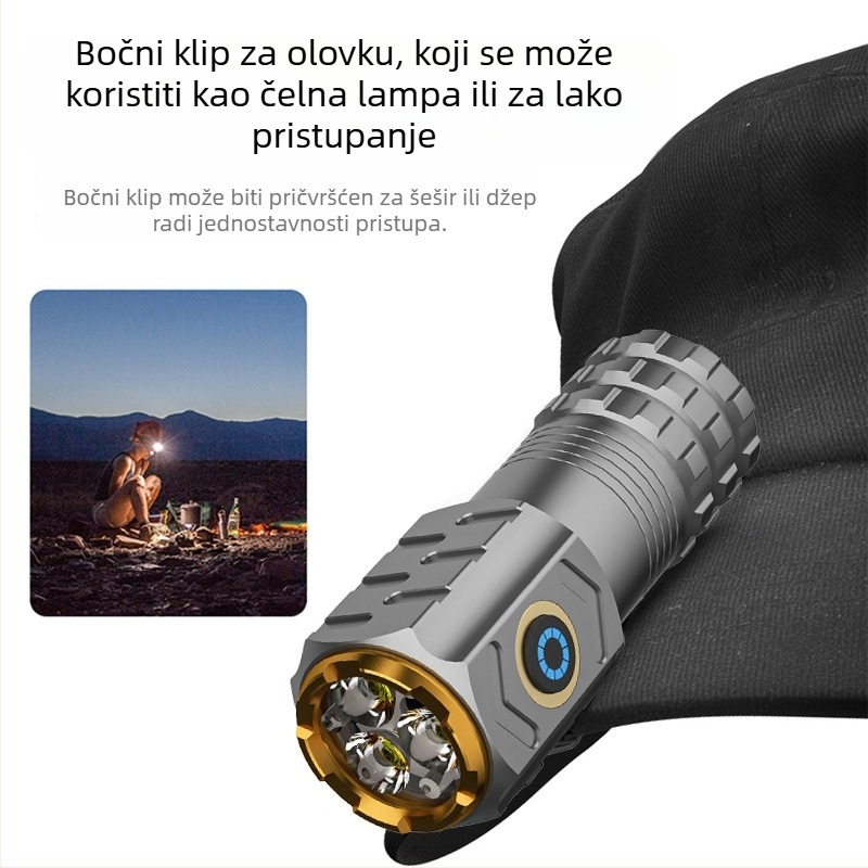 Adventurer Lanterna s tri LED diodama, punjiva, magnetski kraj, 15W, domet 200–500 m