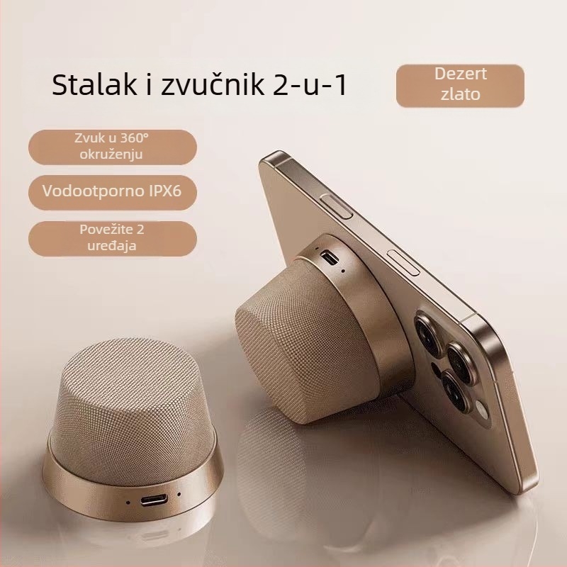 Mini vanjski vodootporni Bluetooth zvučnik, IPX7, 5W, Bluetooth 5.3, integrirana baterija 300–500mAh, 100 Hz–20 kHz