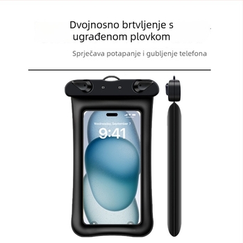 Vodootporna futrola za mobitel s zračnim jastukom i zaslonom na dodir - zatvoren za plivanje i fotografiranje na plaži (ABS+TPU)