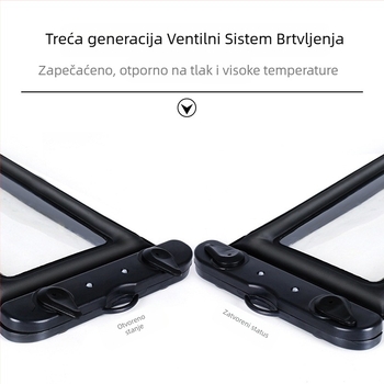 Vodootporna futrola za mobitel s zračnim jastukom i zaslonom na dodir - zatvoren za plivanje i fotografiranje na plaži (ABS+TPU)