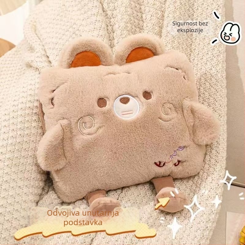 Bočica za vruću vodu punjena vodom za zagrijavanje ruku — karikatura stil, PVC, 600 g, grijanje vodom