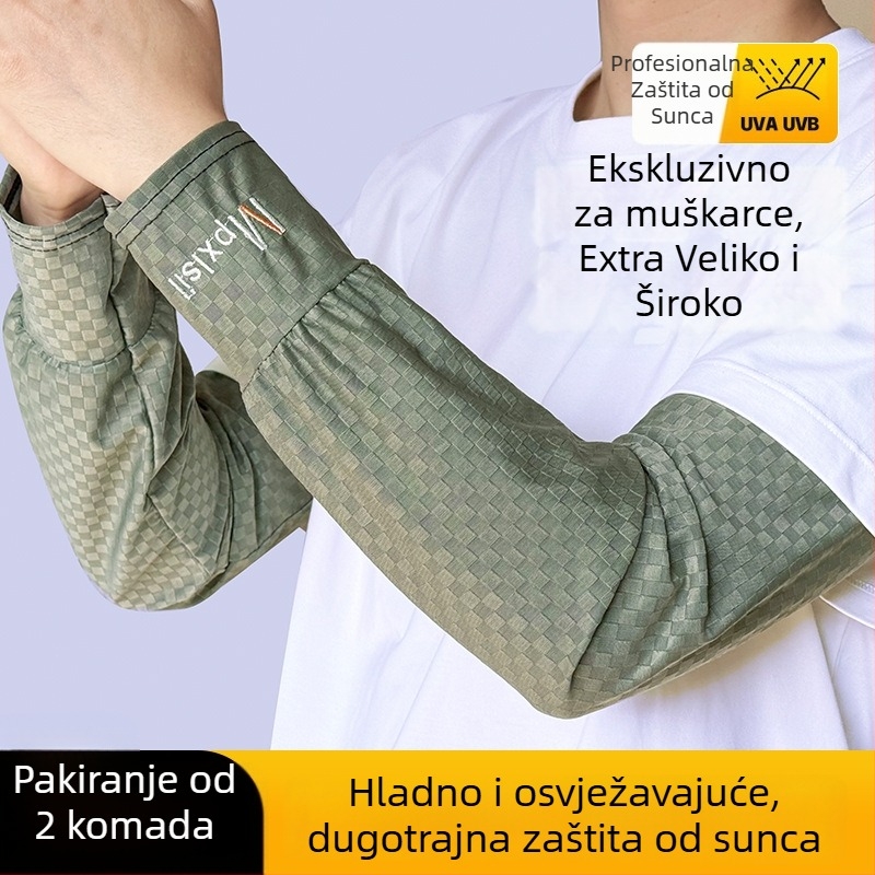 Muške ljetne rukave od ledenog satena, prozračne UV zaštite za vanjsku vožnju biciklom, poliester 71–80%