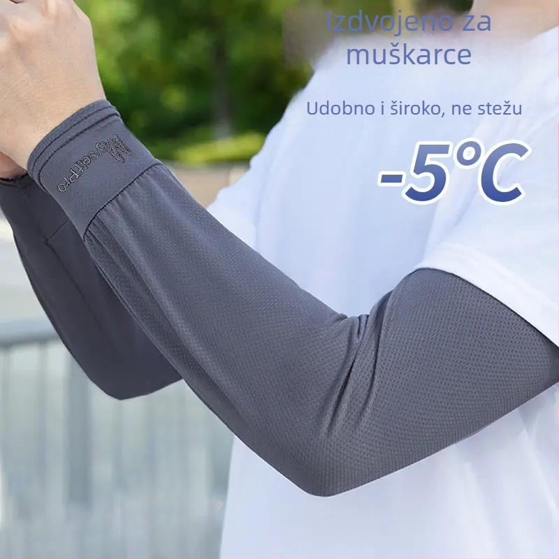 Muški rukavi za zaštitu od sunca za vanjsku upotrebu, poliester, prugasti uzorak, za vožnju i biciklizam