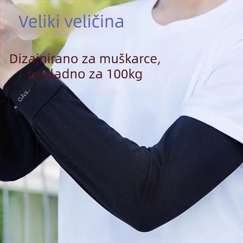 Muški rukavi za zaštitu od sunca za vanjsku upotrebu, poliester, prugasti uzorak, za vožnju i biciklizam