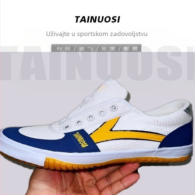 Teniske za stolni tenis s platnenim gornjim dijelom, lagane i prozračne, Rubber Oxford potplat, nizak profil, unisex dizajn