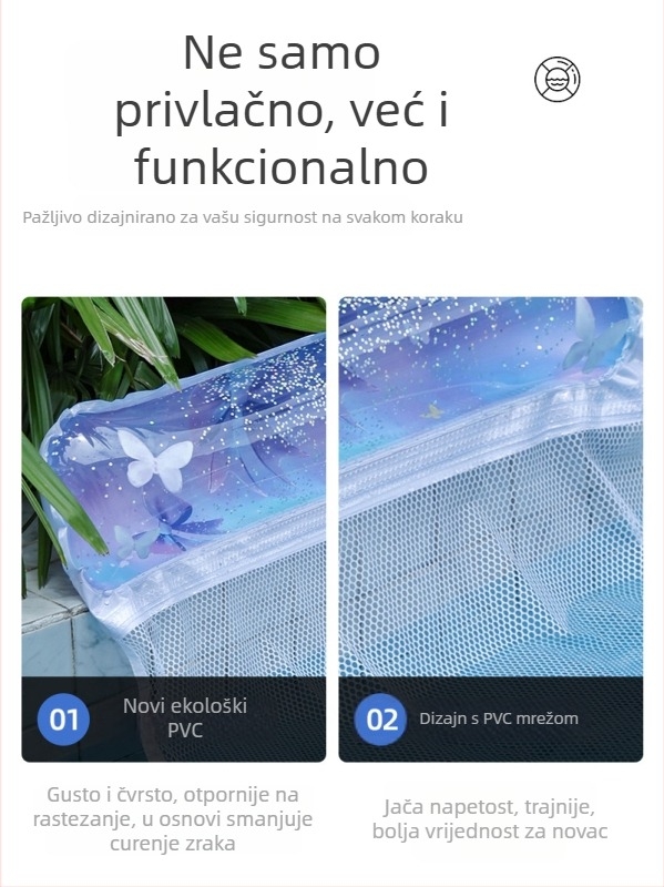 Naduvljiva pluta za bazen od PVC-a, sklopivi prugasti ležaj, vodeni hamak, jednosedni ležaj