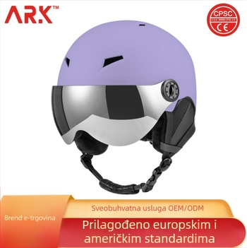 Skijaška kaciga s naočalama i lećama za odrasle i djecu, unisex, zimska kaciga za vožnju biciklom; ABS vanjska ljuska, EPS unutarnja, prilagodljiv dizajn s logotipom