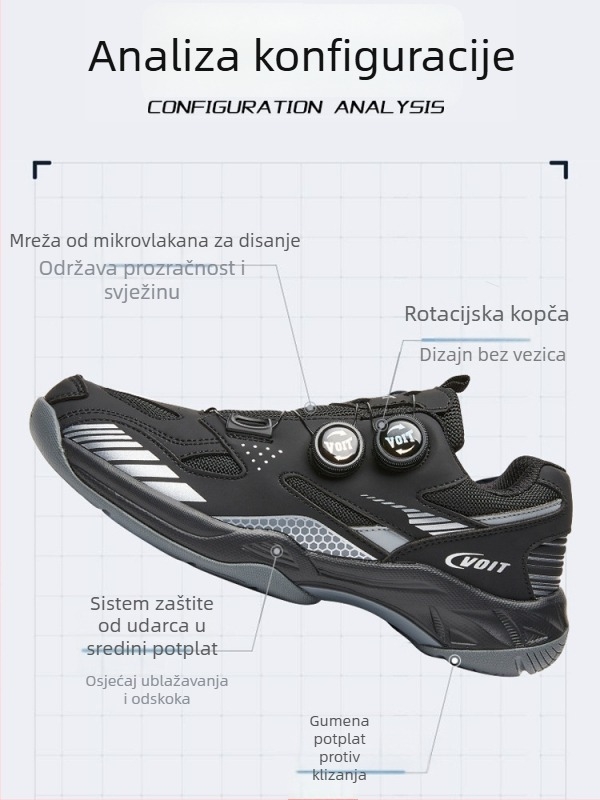 Tenisice za stolni tenis s karbonskom pločom — izdržljive, protuklizne, apsorpcija udara, gumeni potplat, niski gornji dio