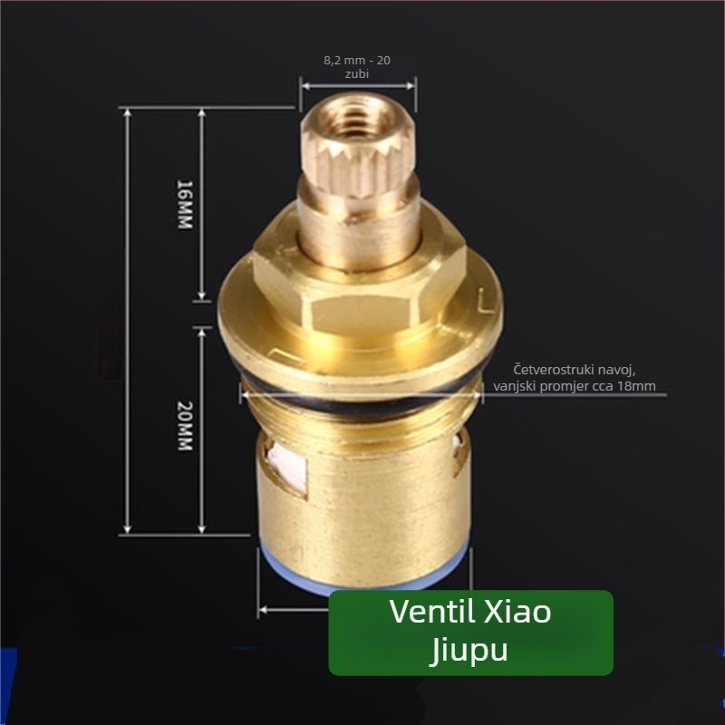 Ventil sa središtem – posebni model s trokutastim ventilom, brzo otvaranje, keramički disk, za kupaonicu i kuhinjski umivaonik, miješana topla i hladna voda