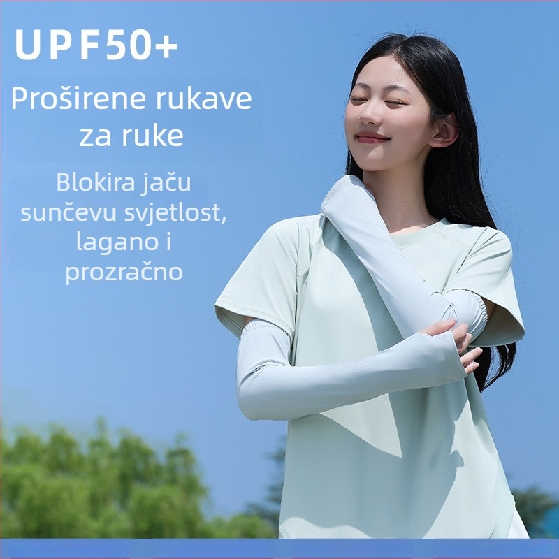 Rukavi za zaštitu od sunca s Ice Silk materijalom za vanjske sportove – minimalistički, sportski stil; tkanina: poliester, sadržaj poliester 81–95%; ljeto 2025