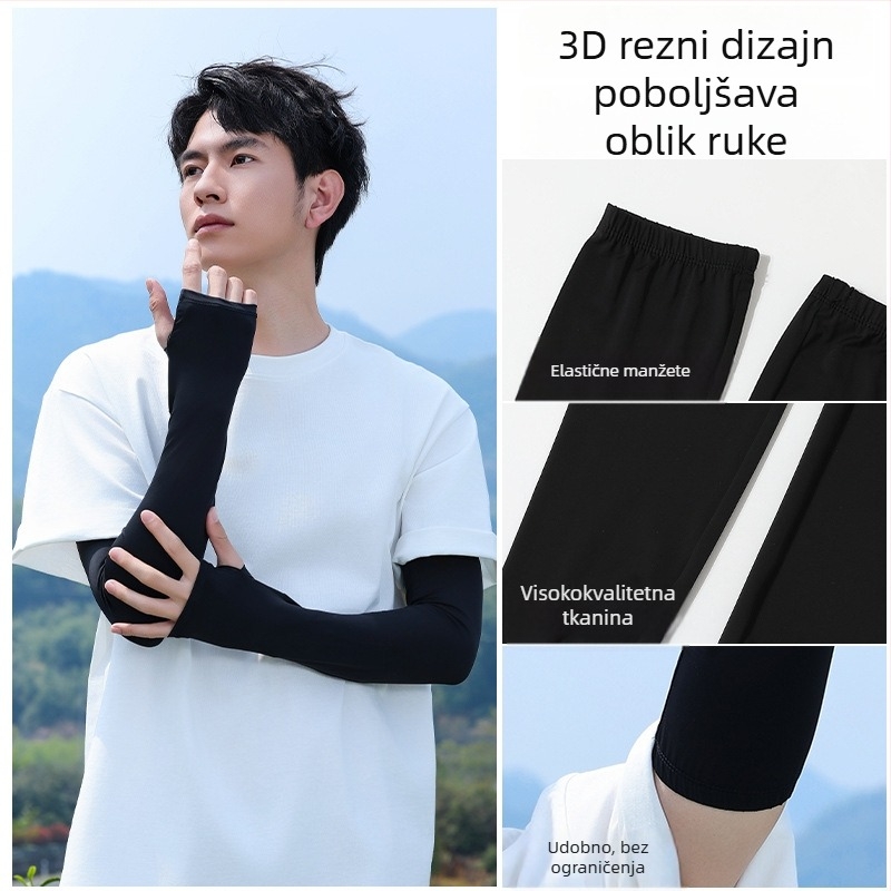 Rukavi za zaštitu od sunca s Ice Silk materijalom za vanjske sportove – minimalistički, sportski stil; tkanina: poliester, sadržaj poliester 81–95%; ljeto 2025