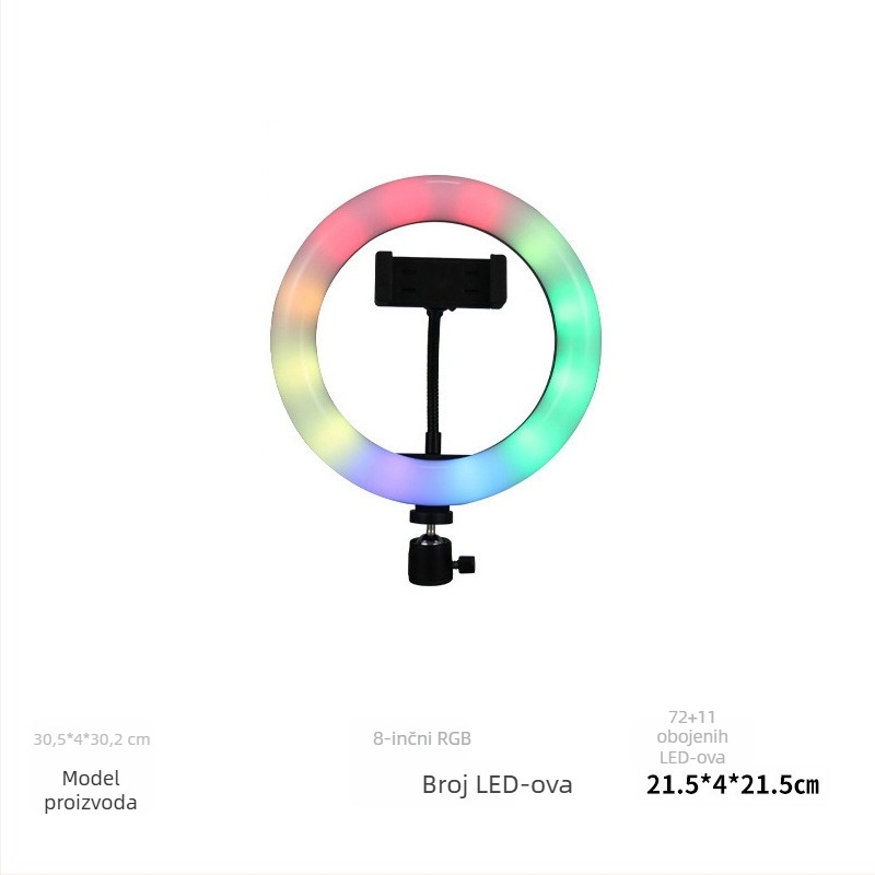 LED svjetlo za dopunu FH-008 za live streaming i snimanje, prilagodljiva jačina svjetla, ≤10W, stolni držač, uspravna uporaba