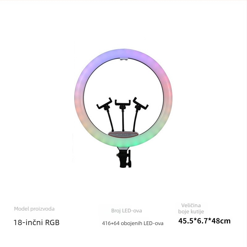 LED svjetlo za dopunu FH-008 za live streaming i snimanje, prilagodljiva jačina svjetla, ≤10W, stolni držač, uspravna uporaba