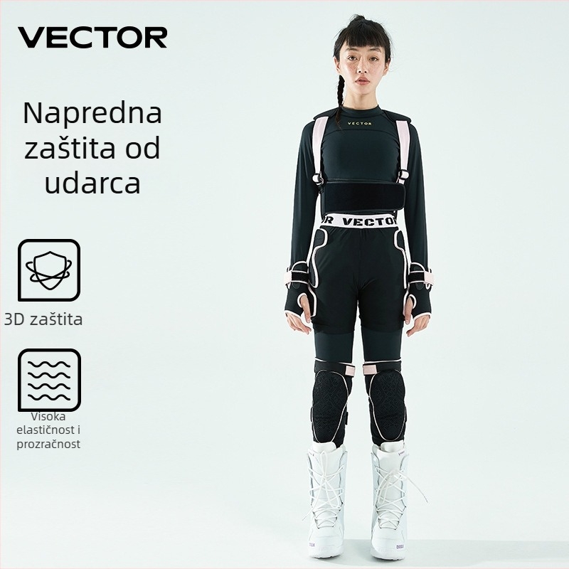 Vector skijaška zaštita: zaštita leđa, bokova i koljena, poliester-spandeks materijal, za odrasle, zimski sportovi na ledu i snijegu