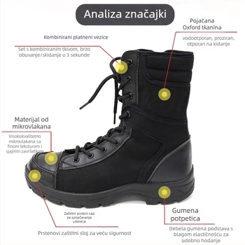 Unisex taktičke planinarske cipele za odrasle, visoki gležanj, prozračni Oxford materijal, lagane za planinarenje i vanjske treninge