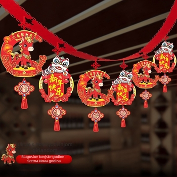 Vješena dekorativna ukras od netkanog materijala sa zodijakalnim konjem za festivalnu dekoraciju prostora (06968)