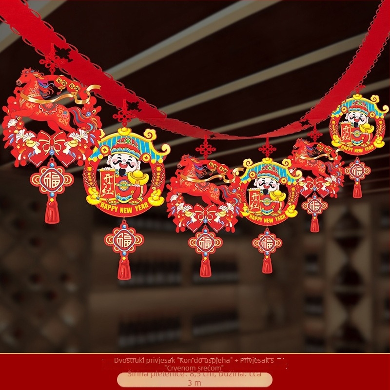 Vješena dekorativna ukras od netkanog materijala sa zodijakalnim konjem za festivalnu dekoraciju prostora (06968)