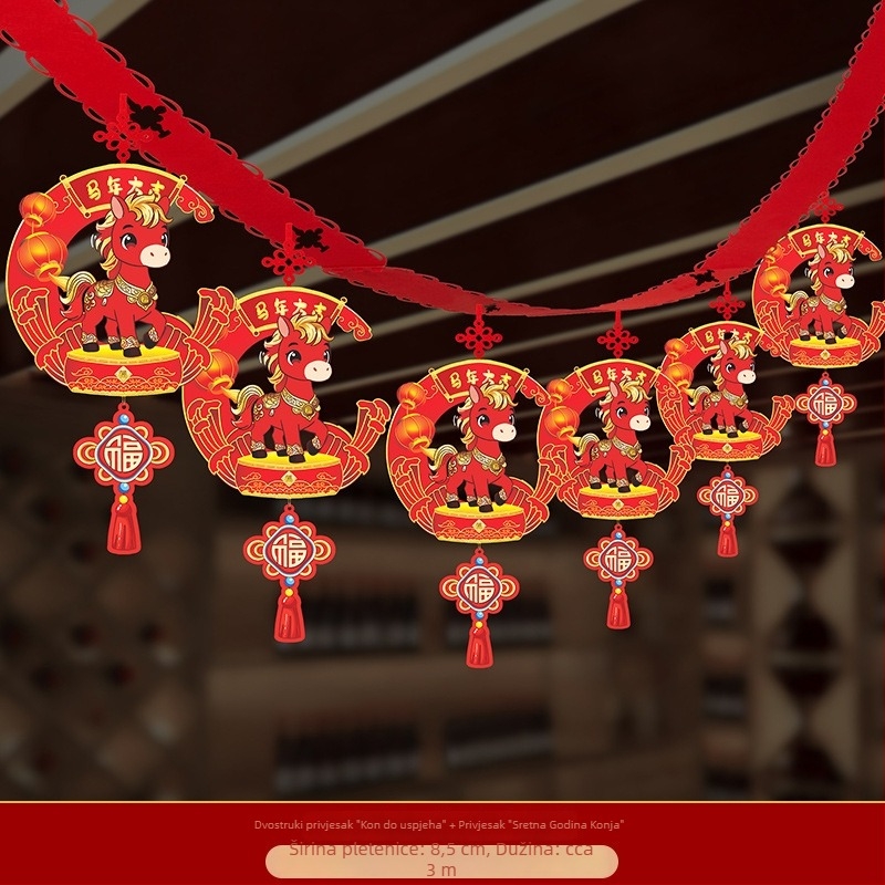 Vješena dekorativna ukras od netkanog materijala sa zodijakalnim konjem za festivalnu dekoraciju prostora (06968)