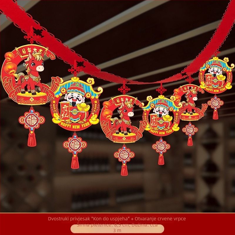 Vješena dekorativna ukras od netkanog materijala sa zodijakalnim konjem za festivalnu dekoraciju prostora (06968)