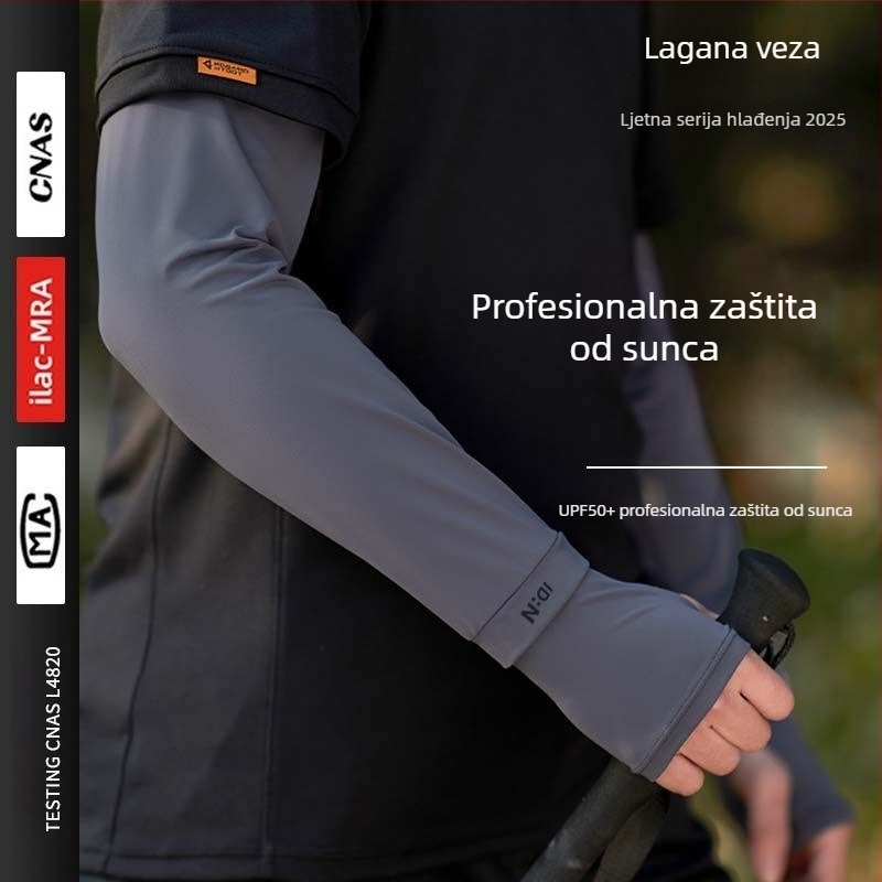 Muški rukavi za zaštitu od sunca od ice silk materijala, ljeto, opuštena silueta, UV zaštita, za vožnju na otvorenom
