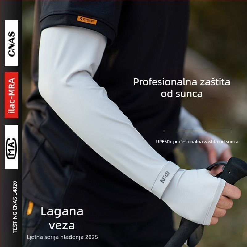 Muški rukavi za zaštitu od sunca od ice silk materijala, ljeto, opuštena silueta, UV zaštita, za vožnju na otvorenom