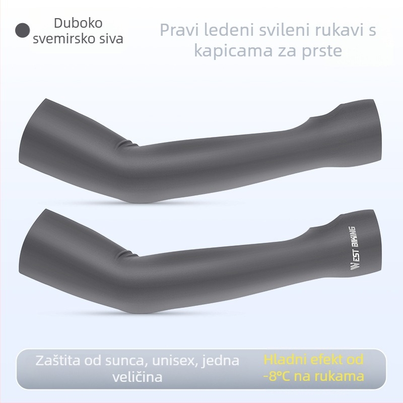 Vanjski rukavi za vožnju biciklom i ribolov, hlađenje Ice Silk tkanina, unisex, UV zaštita, Nylon-Spandex smjesa 78/22