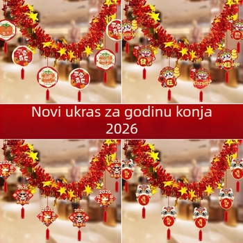 Papirne trake za novogodišnju dekoraciju, Godina Konja, zodijački motivi i crtani likovi, rekviziti za uređenje prostora