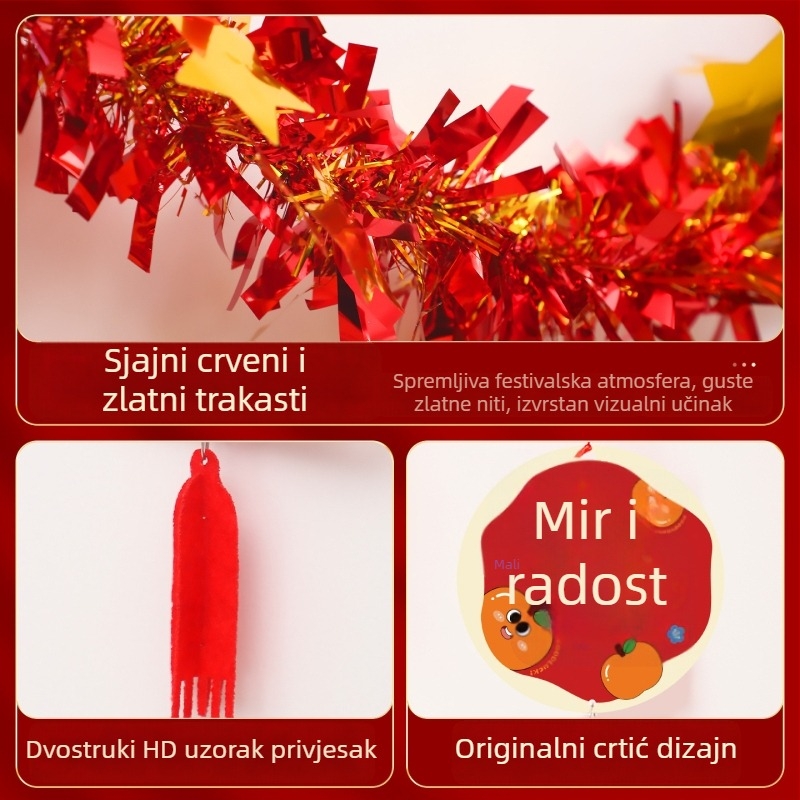 Papirne trake za novogodišnju dekoraciju, Godina Konja, zodijački motivi i crtani likovi, rekviziti za uređenje prostora