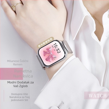 Ultra-tanki pametni sat, 3,99 inčni zaslon, vodootporan, praćenje otkucaja srca, mjerenje zasićenja kisikom u krvi, praćenje sna