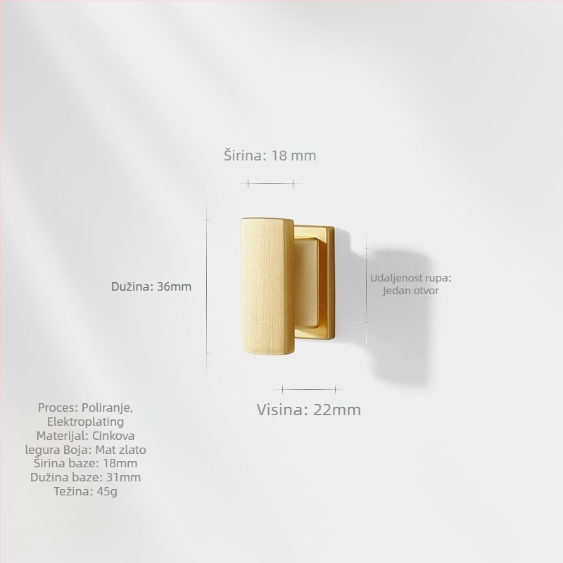 Duga ručka za ormariće i ladice (Marka: Zhuomeijia; Razmak rupa: 96 mm; Materijal: zinčana legura; Završna obrada: premaz)