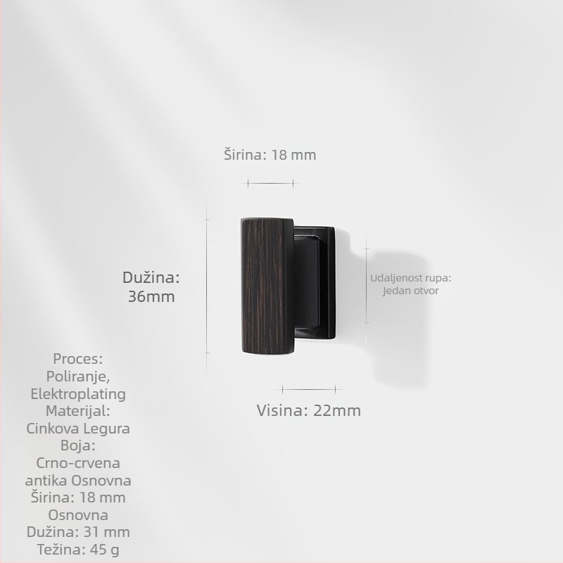 Duga ručka za ormariće i ladice (Marka: Zhuomeijia; Razmak rupa: 96 mm; Materijal: zinčana legura; Završna obrada: premaz)