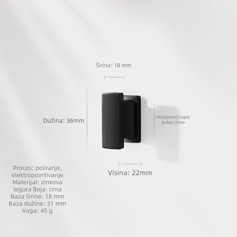 Duga ručka za ormariće i ladice (Marka: Zhuomeijia; Razmak rupa: 96 mm; Materijal: zinčana legura; Završna obrada: premaz)