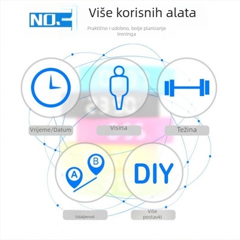 Jiakasi pametni sat i fitness narukvica - silikon remen, plastično kućište, upravljanje gumbom, pametno podsjećanje